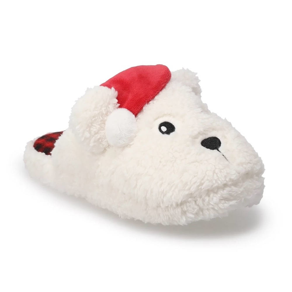 Kohls Bear Santa Hat Women’s Slippers NWT